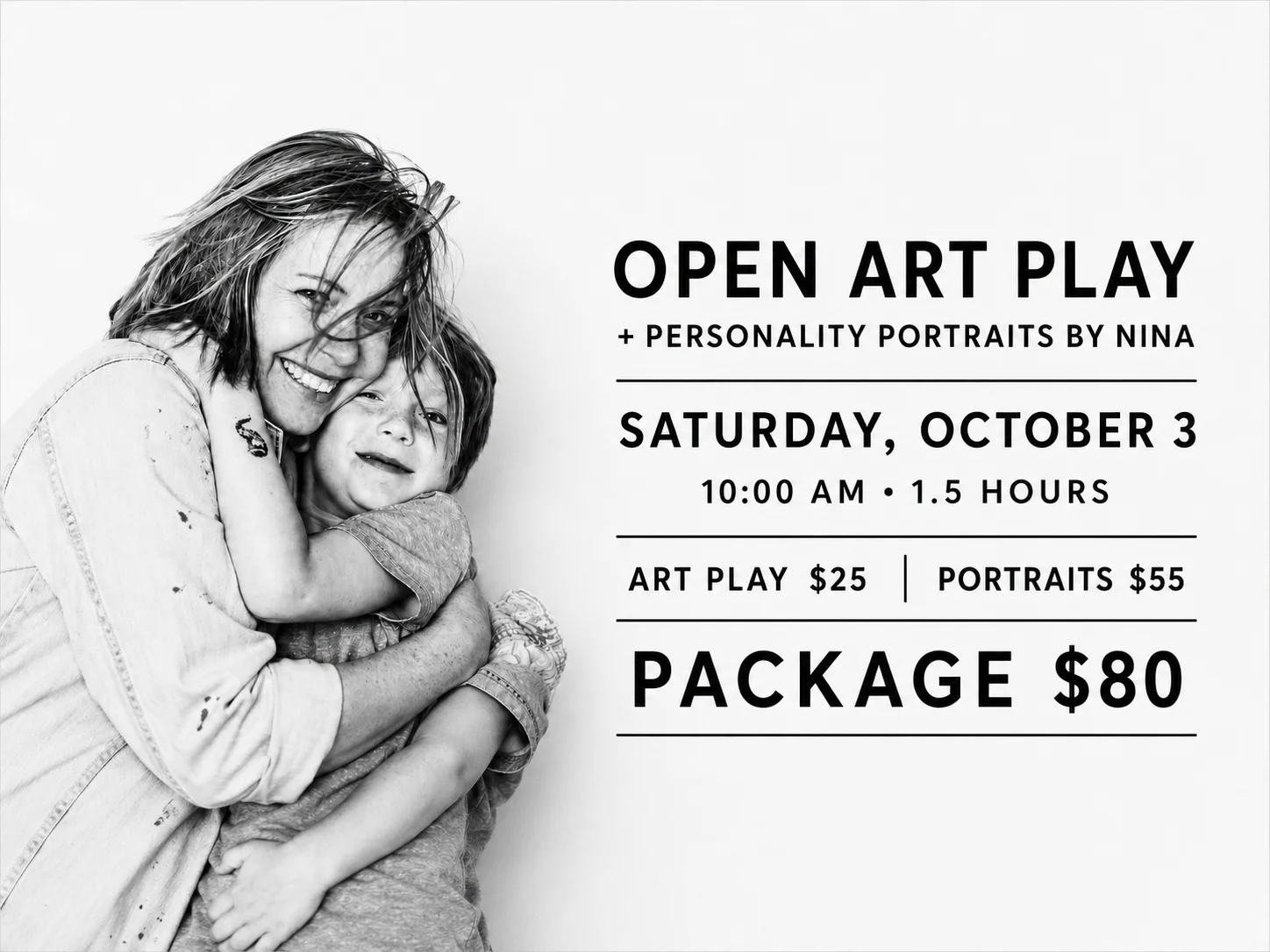 PORTRAITS WITH NINA + OPEN  ART PLAY